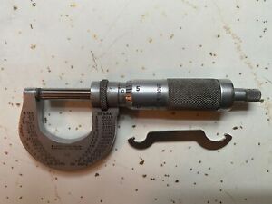 Brown &amp; Sharpe 0-1&#034; OD Micrometer Ratchet Type Machinist Tool