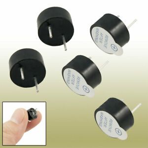 9mm Dia 5 Pcs DC 5V 2 Terminals Electronic Continuous Sound Buzzer