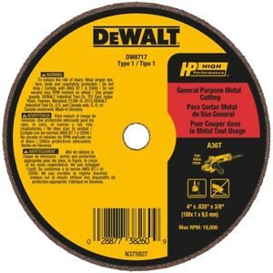 DeWalt 4 in.   D X 3/8 in.   S Aluminum Oxide Cut-Off Wheel