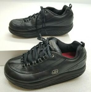 SKECHERS Shape-Ups Work Black Leather Slip Resistant Shoe 76428 Women’s Size 8