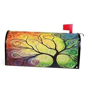 Colorful Rainbow Tree of Life Branch Mailbox Covers Standard Size 21x18 multi1