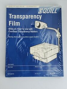 Quill Overhead Projector Transparency Film - 100 8.5&#034; x 11&#034; Sheets - #7-20330