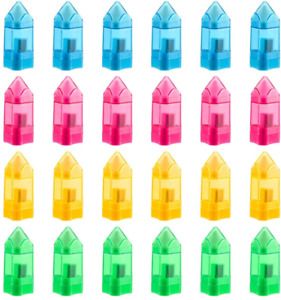 KINAKE 24 Pack Dual Hole Pencil Sharpener Manual Pencil Sharpeners with Lid for