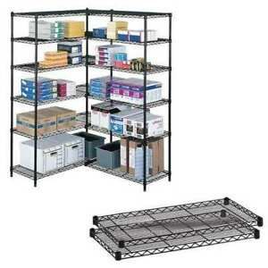 SAFCO 5290BL Wire Shelving, 24&#034;D x 36&#034;W, Black, Depth: 24&#034;