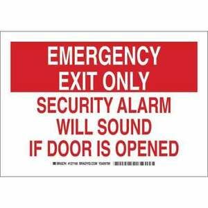 BRADY 127165 Emergency Exit Sign,7&#034;X10&#034;,Plastic