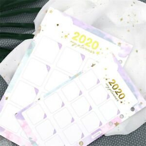 Notebook card loose pages leaf notebook A5 Planner 2021 Diary Calender Annual