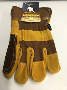 Premium Suede Double Leather Palm Work Glove (Size M) by Hands On