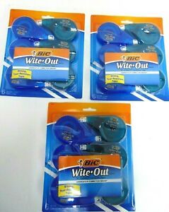 (18) BIC Wite White Out Correction Tape EZ Correct FRESH