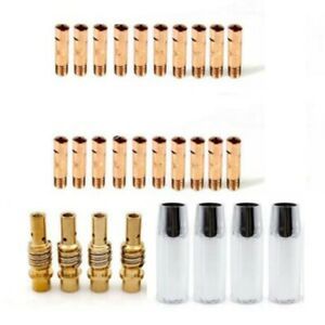 28Pcs MB15 MIG Welding Torch Consumables Holder Conical Gas Nozzle Contact TipA6