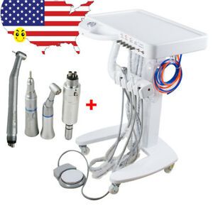 Dental Delivery Mobile Cart Unit Equipment for Dental Lab/Clinic 4Hole+Handpiece