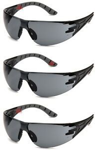 3 Pair/Pack Pyramex Endeavor Plus Smoke Anti Fog Gray/Black Safety Glasses Z87+