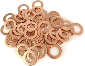 M10 Flat Washer Copper Sealing Ring, 10Mm ID 16Mm OD 1Mm Thickness Metric Sealin