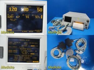 GE 0128 Series 120 Maternal Fetal Monitor W/ 3X Transducers, Patient Leads~25655