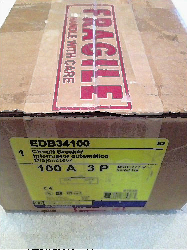 480 3 for sale, Square d edb34100 circuit breaker 100 amps 480 volts 3 pole nib never opened