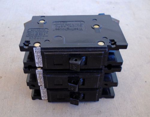 Set of 3 Westinghouse 1-Pole Quicklag-C 70A 120/240 VAC Circuit Breakers