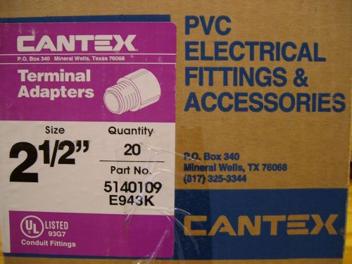 Cantex - 2 1/2&#034; pvc electrical conduit terminal adapters (box of 20) for sale