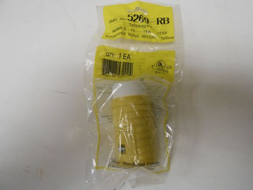 Woodhead 5269-rb 15 amp 125v 3 wire nema 5-15 female connector body yellow. new for sale