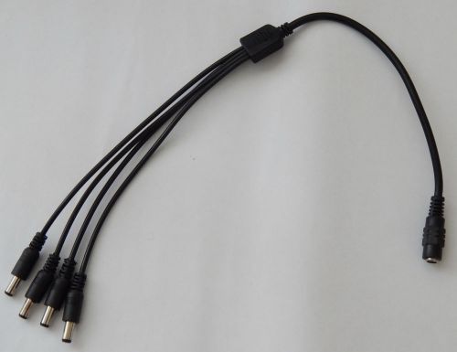 10x dc power splitter cable 5.5x2.1mm 12v female 1 to 4 male adapter cctv camera for sale