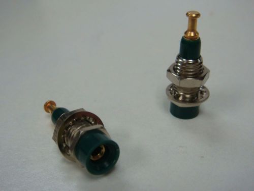 (1) milspec m39024/10-05 green jack tip w/ nut &amp; washer gold new nos usa seller for sale