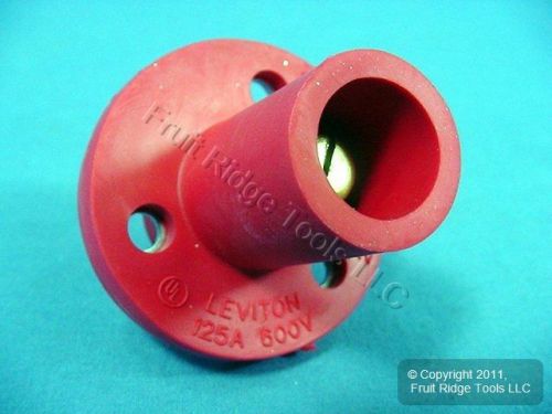 Leviton red ect 15 series threaded stud cam plug receptacle 125a 600v 15r21-r for sale