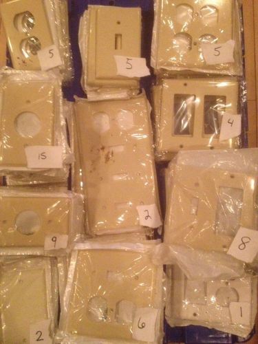 Lot of 62 switch outlet wall plates leviton pass &amp; seymour variety new for sale