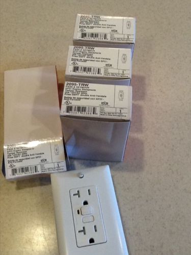 4 NEW PASS &amp; SEYMOUR 2095-TRW 20 AMP WHITE GFI TAMPER OUTLETS 125V