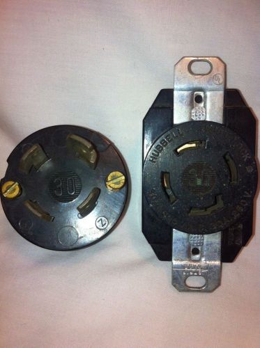 30 amp hubbell twist lock receptacle male and female 2 pieces! for sale