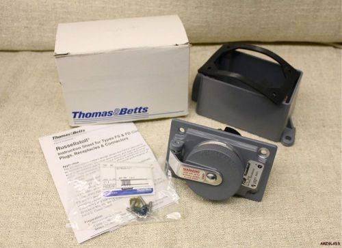Thomas betts russellstoll 3753 fs/fd receptacle 30a 250v 20a 600v w/back box nib for sale