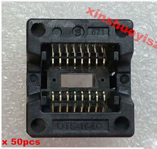 [50x]OTS-16(16)-1.27-03 SOP16 1.27 Pitch IC Test Burn-In Socket Enplas 150mil
