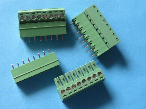 200 pcs 3.5mm 8 way/pin Screw Terminal Block Connector Green Pluggable Type