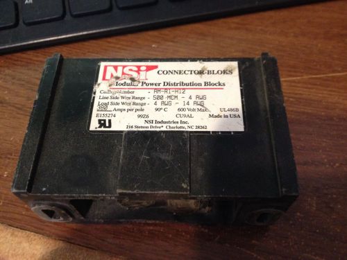 NSI DISTRIBUTION BLOCK AM-R1-H12 AMR1H12 500 MCM 4 AWG 380A 380 A AMP
