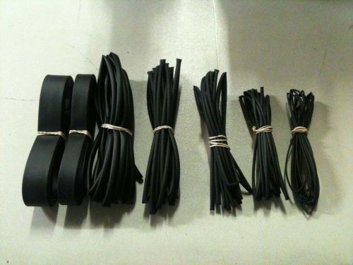 80&#039; of thermosleeve black polyolefin 2:1 heat shrink tubing-10&#039;sect. of 8sizes for sale