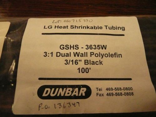 Dunbar GSHS-3635W  M23053/4-301-0 3:1 Heat Shrink Tubing