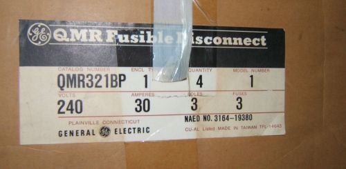 GE FUSIBLE DISCONNECT CAT # QMR321 240V 30A 3P 3FUSES