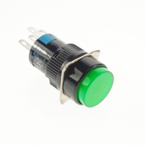 (2)Green 1NO 1NC Type 16mm Hole Maintained Push Button Switch With 6V Light Lamp
