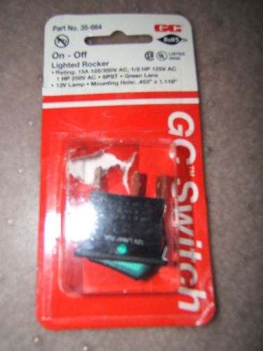 GC Electronics Part No. 35-664 On - Off Lighted Rocker Rating 15A 125/250 VAC