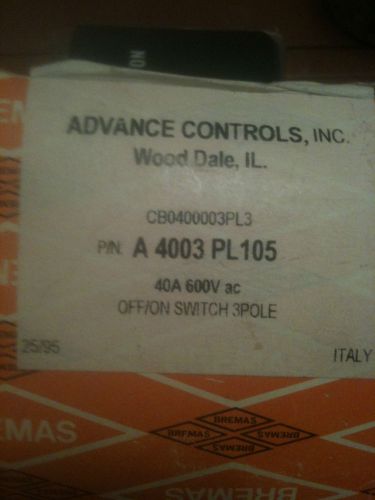Advance controls inc off/on switch for sale