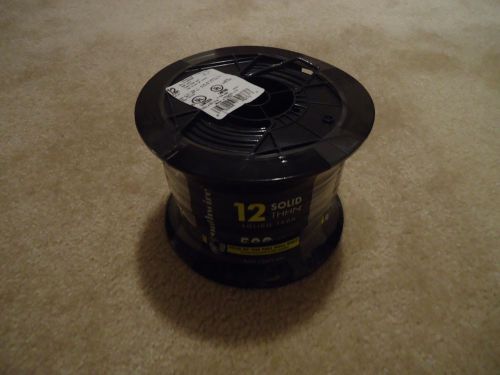New 12 AWG THHN Copper Wire Black Solid 500&#039; (AIW/Southwire) #12 gauge