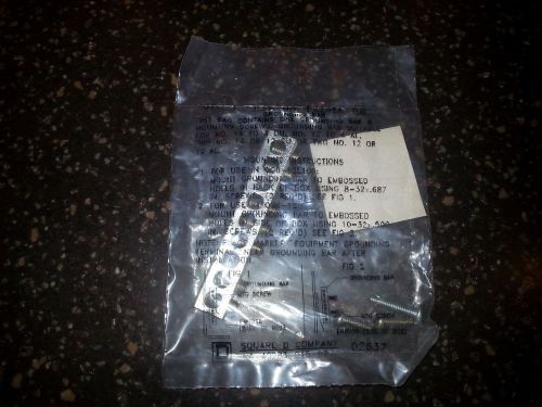 Grounding Bar, Square D PK7GTA, 7 position, with mounting screws, new in bag
