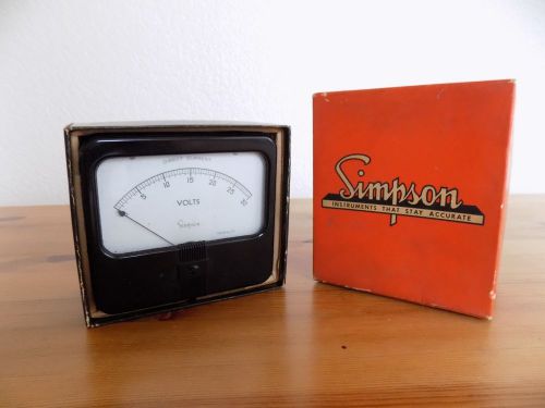 Vintage SIMPSON ELECTRIC CO. MOD. 29 DC VOLT GAUGE 1000 OHM/VOLT Slightly Used