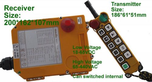 Kit 1 Speed 6 Motions 1 Transmitter Hoist Crane Radio Remote 18-65V 65-440V