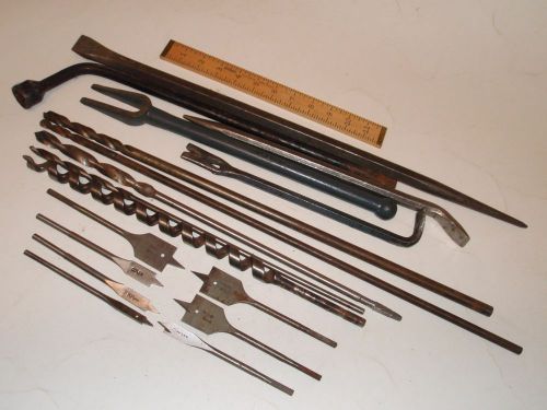 Proto &amp; Klein type electricians wood boring &amp; wrecking bar tool set nice