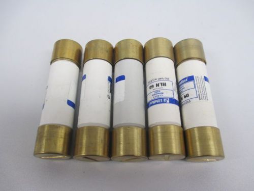 Lot 5 new littelfuse rln-60 fuse 60a 250v-ac d230440 for sale