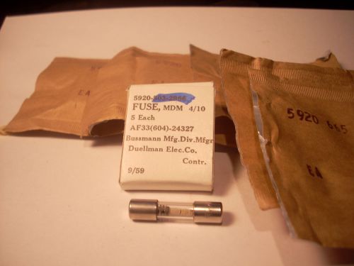 25 ea cooper bussman mfg  fuse,cartridges mdm4-10 nsn 5920-00-665-3058 for sale