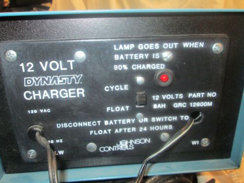 12 Volt Dynasty Charger Johnson Controls MILW 12 Volts 8AH GRC 12600M Lead Acid