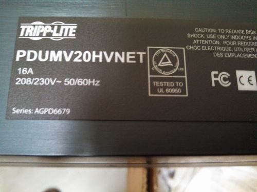 Tripp Lite PDUMV20HVNET Single Phase Switched PDU 16/20A 208V C13/C19 L6-20P