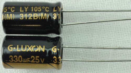 5X 25v 330uf Radial Capacitor 8m x 14m 105° Fast Shipping from USA
