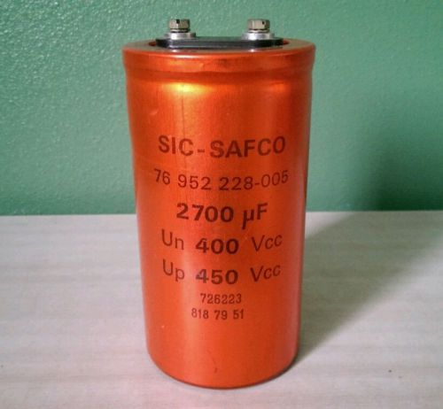 Used Sic-Safco Capacitor 2700UF 400Vcc