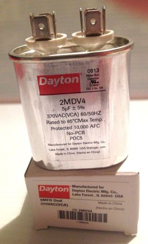 Dayton run capacitor 1 -  2mdv4  370vac vca 60/50 hz. vac oval new for sale