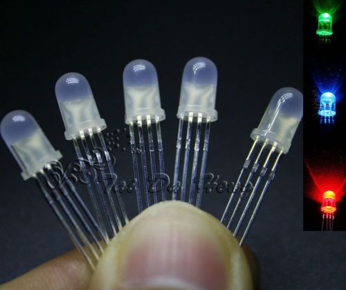 100pc super bright  5mm 4pin rgb red green blue diffused common cathode led lamp for sale